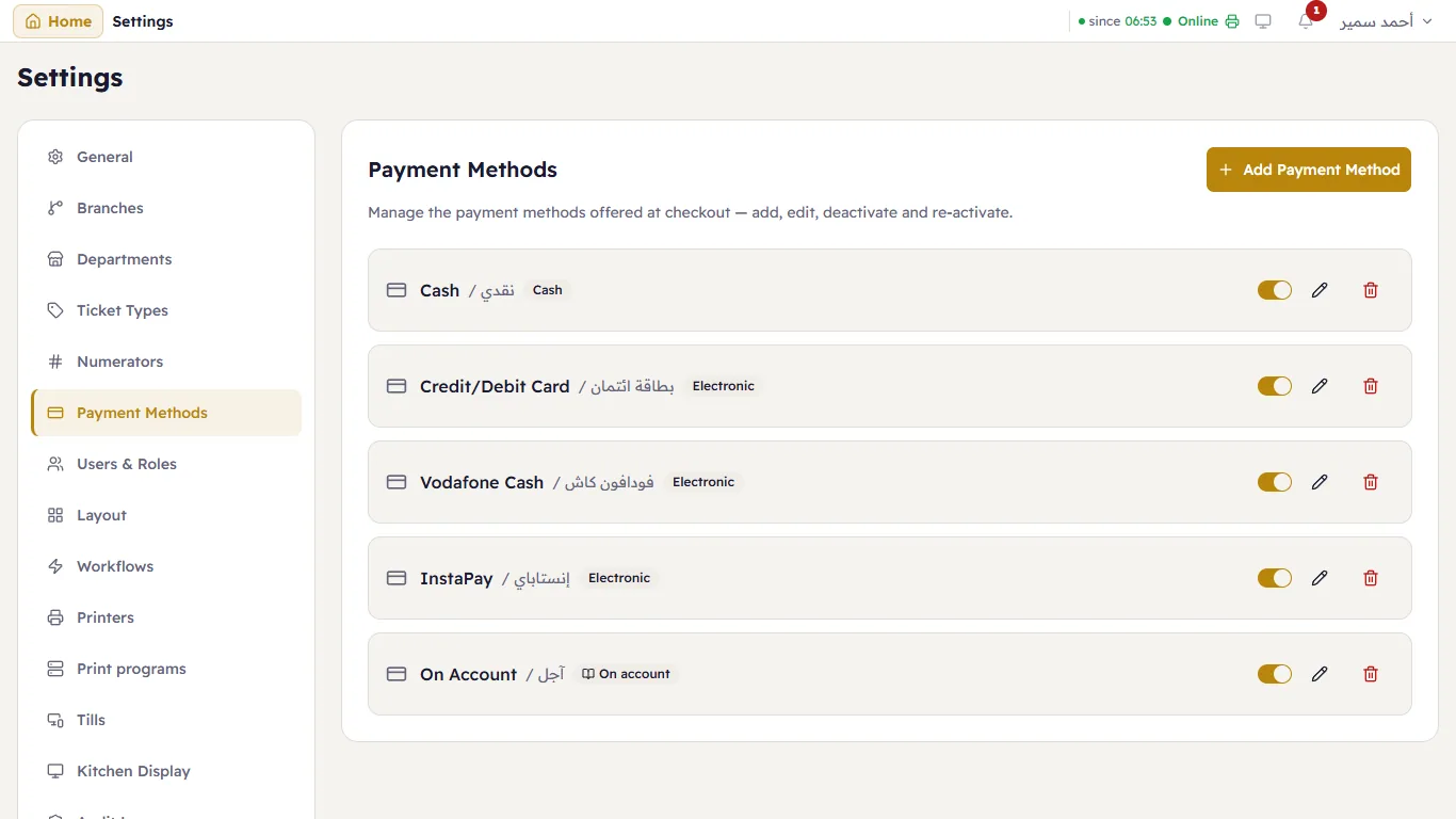Payment methods